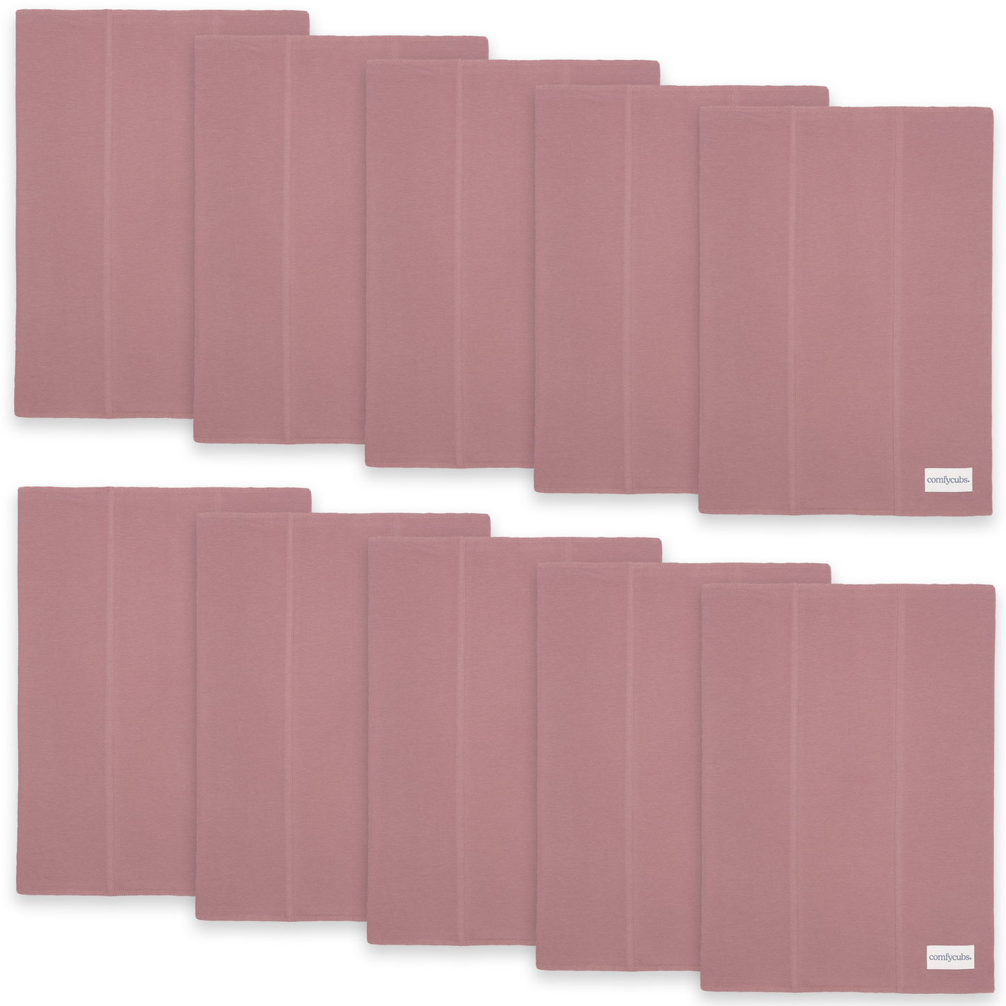 Cotton Burp Cloths - Mauve