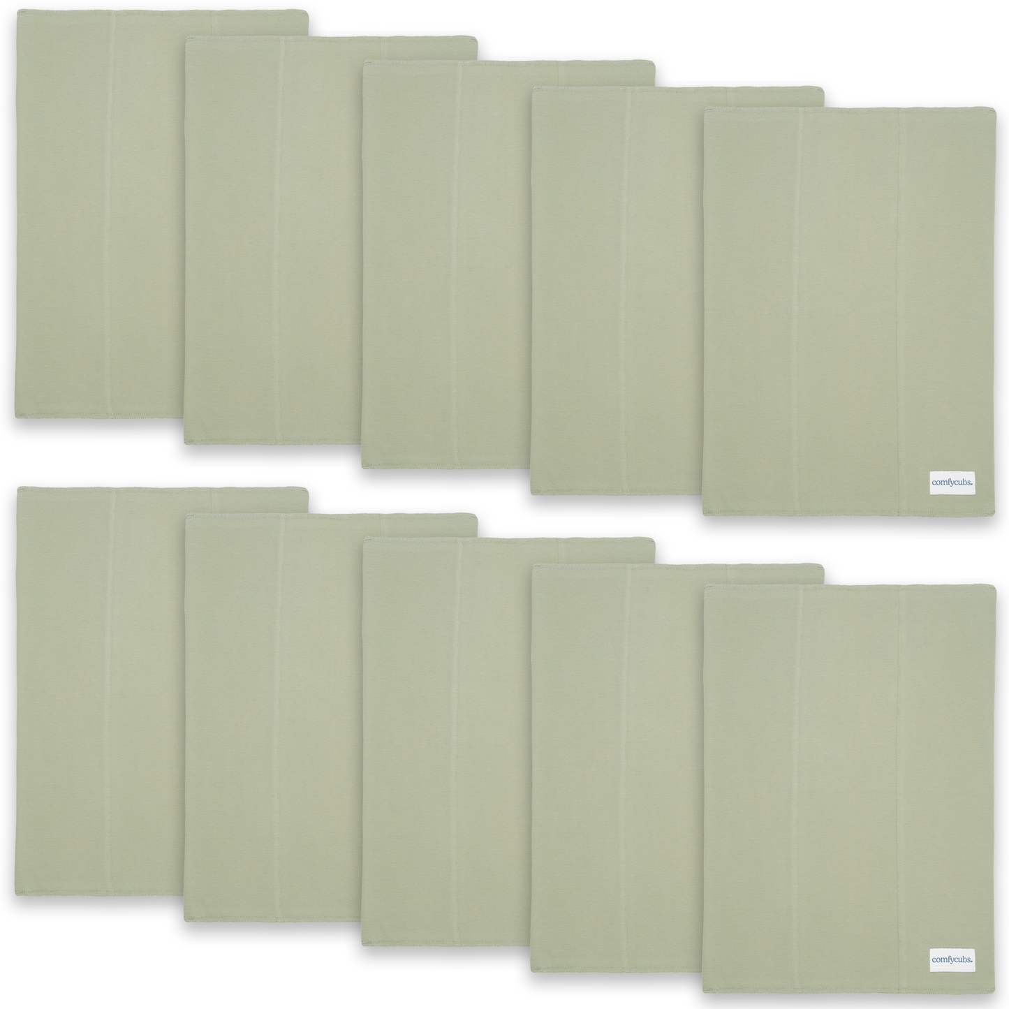 Cotton Burp Cloths - Sage