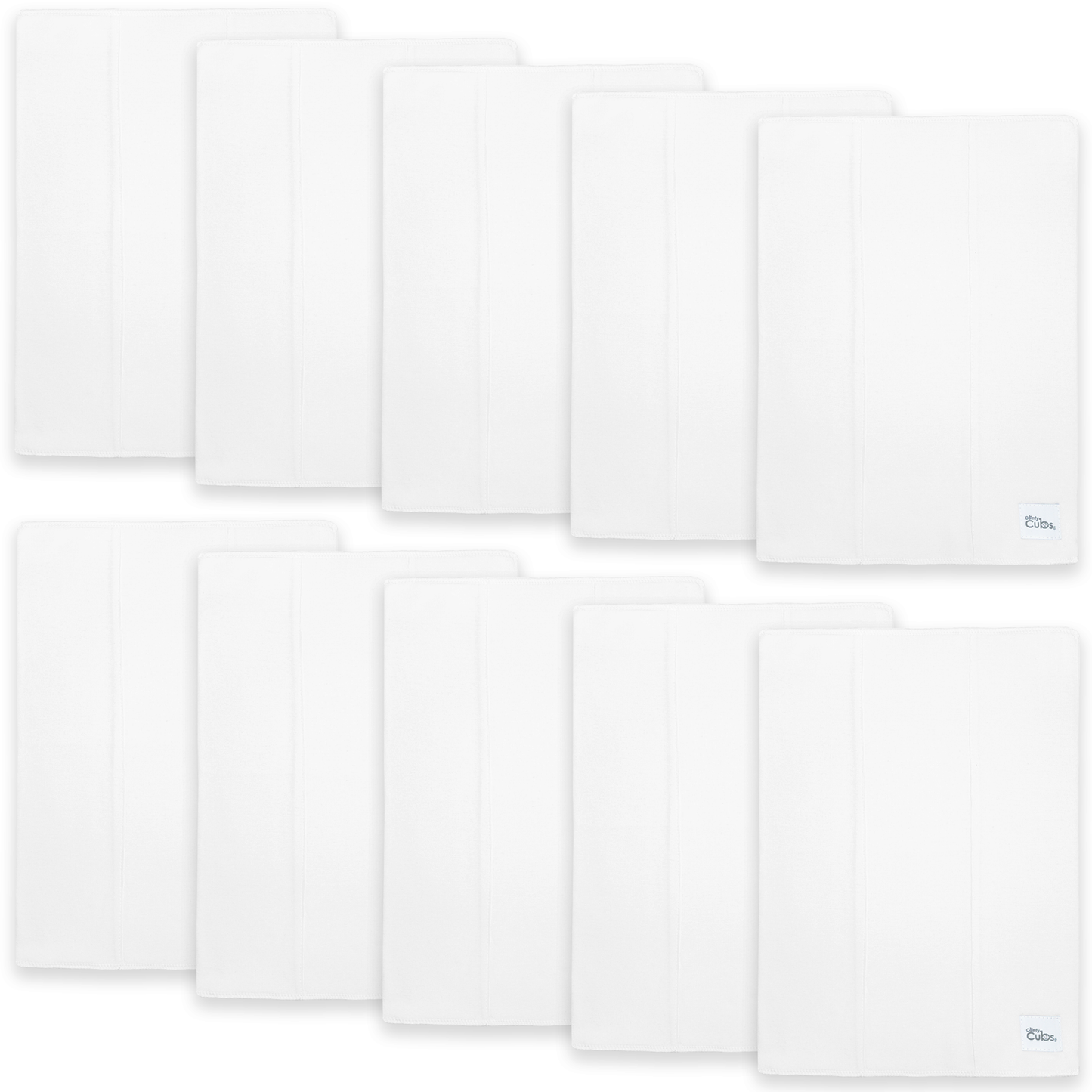 Cotton Burp Cloths - White