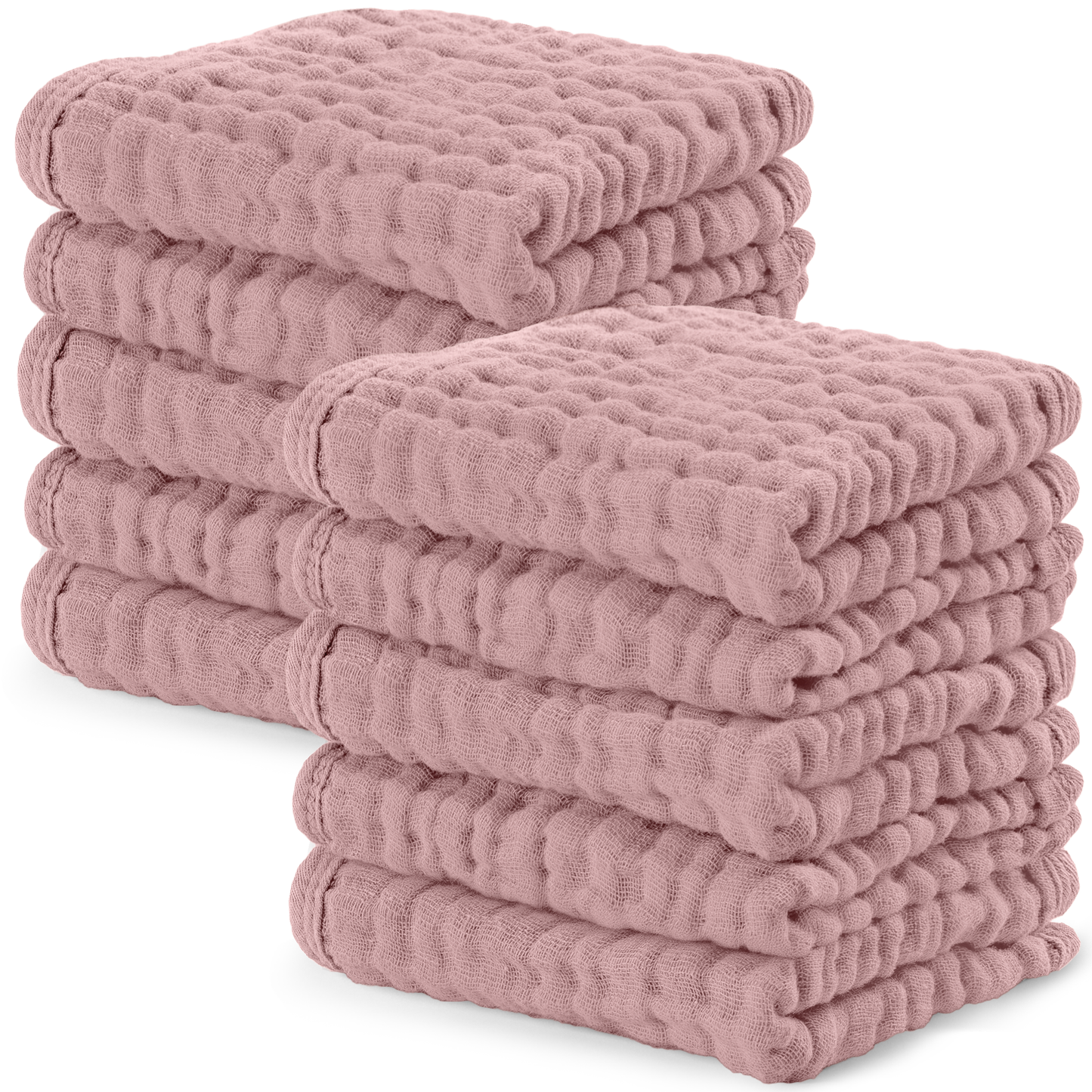Muslin Washcloths - Mauve