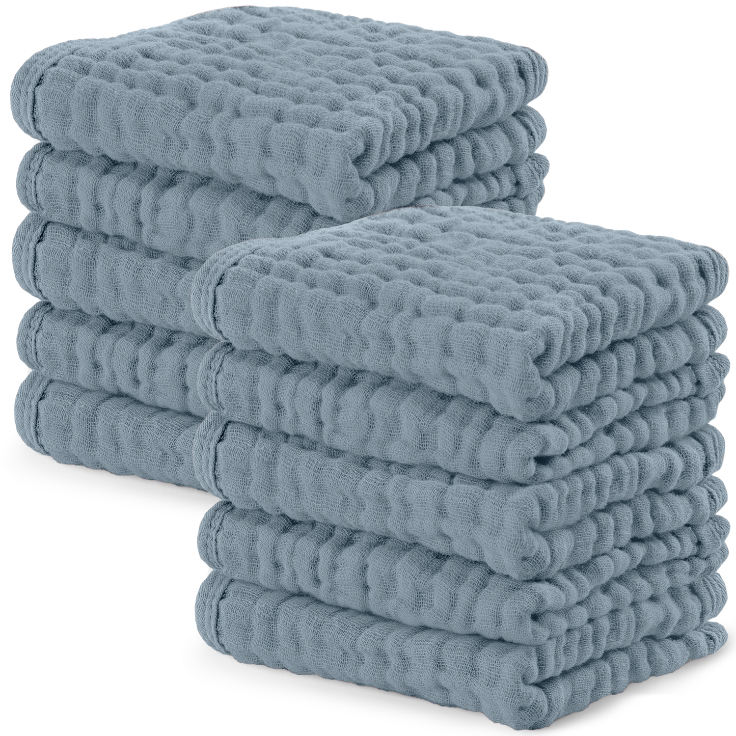 Muslin Washcloths - Pacific Blue