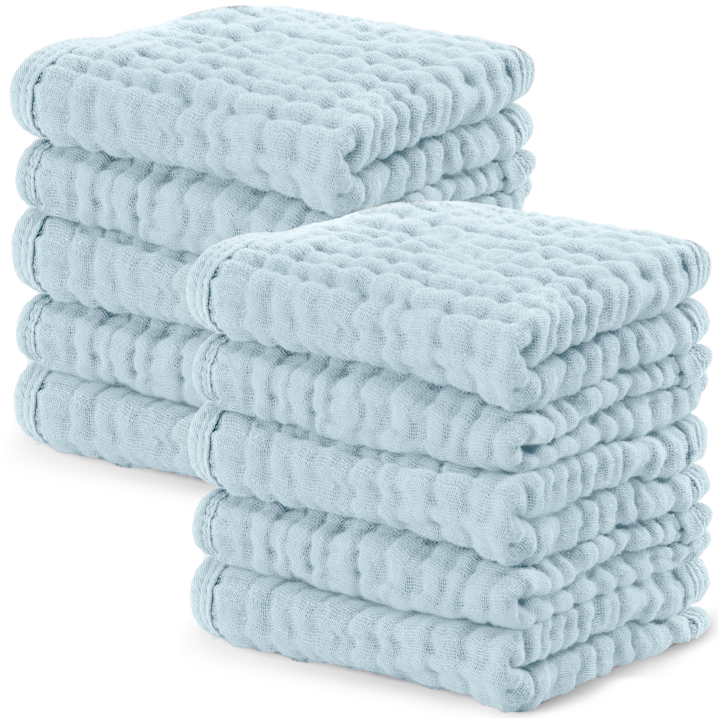 Muslin Washcloths - Sky Blue