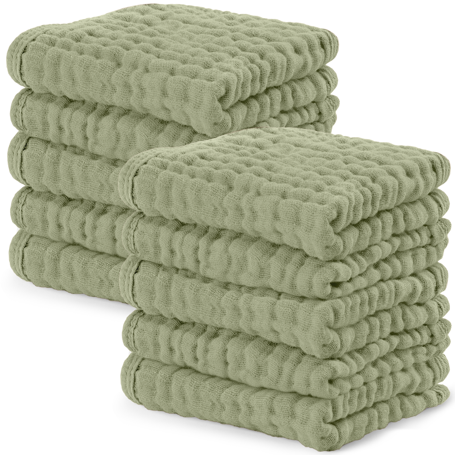 Muslin Washcloths - Sage