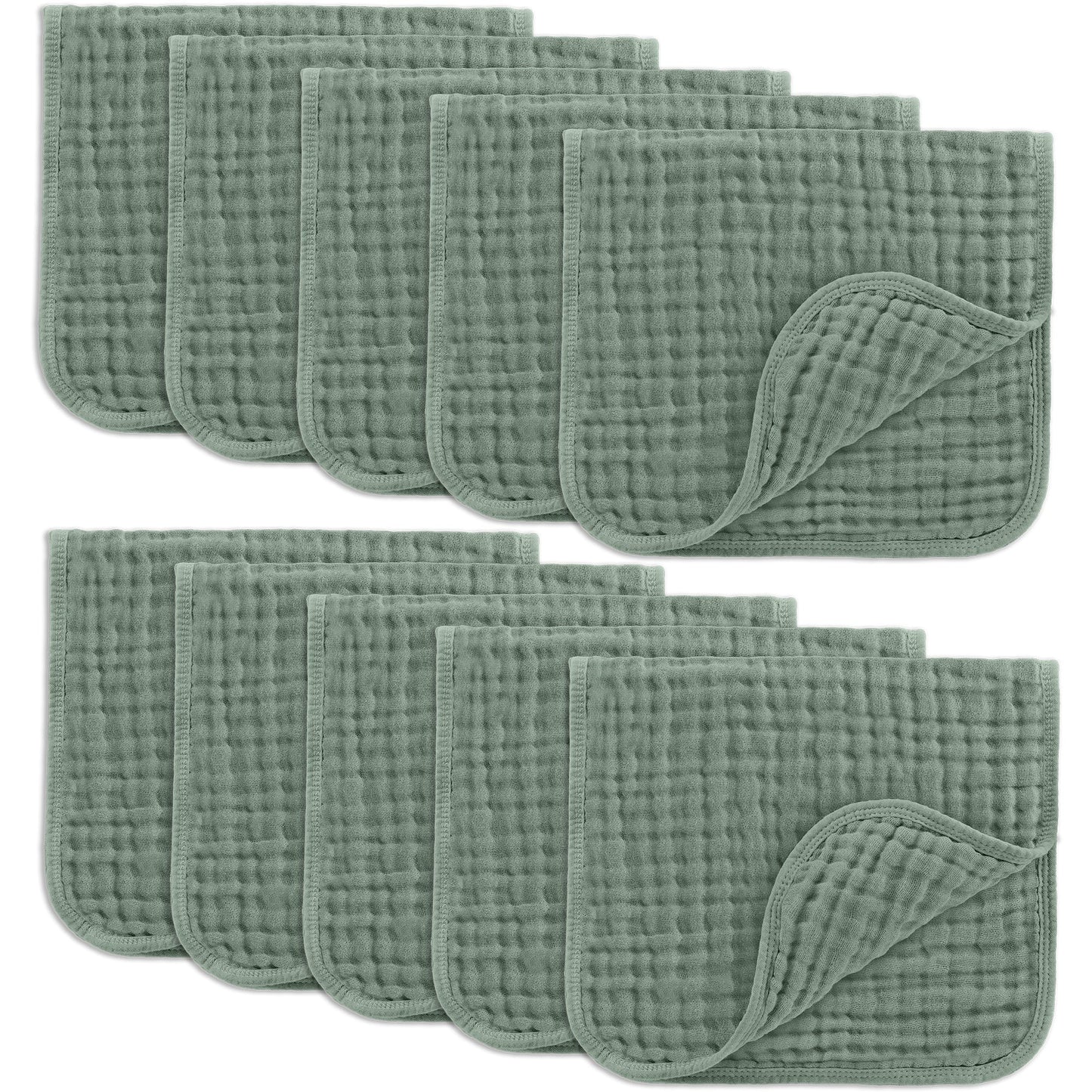 Muslin Burp Cloths  - Fern