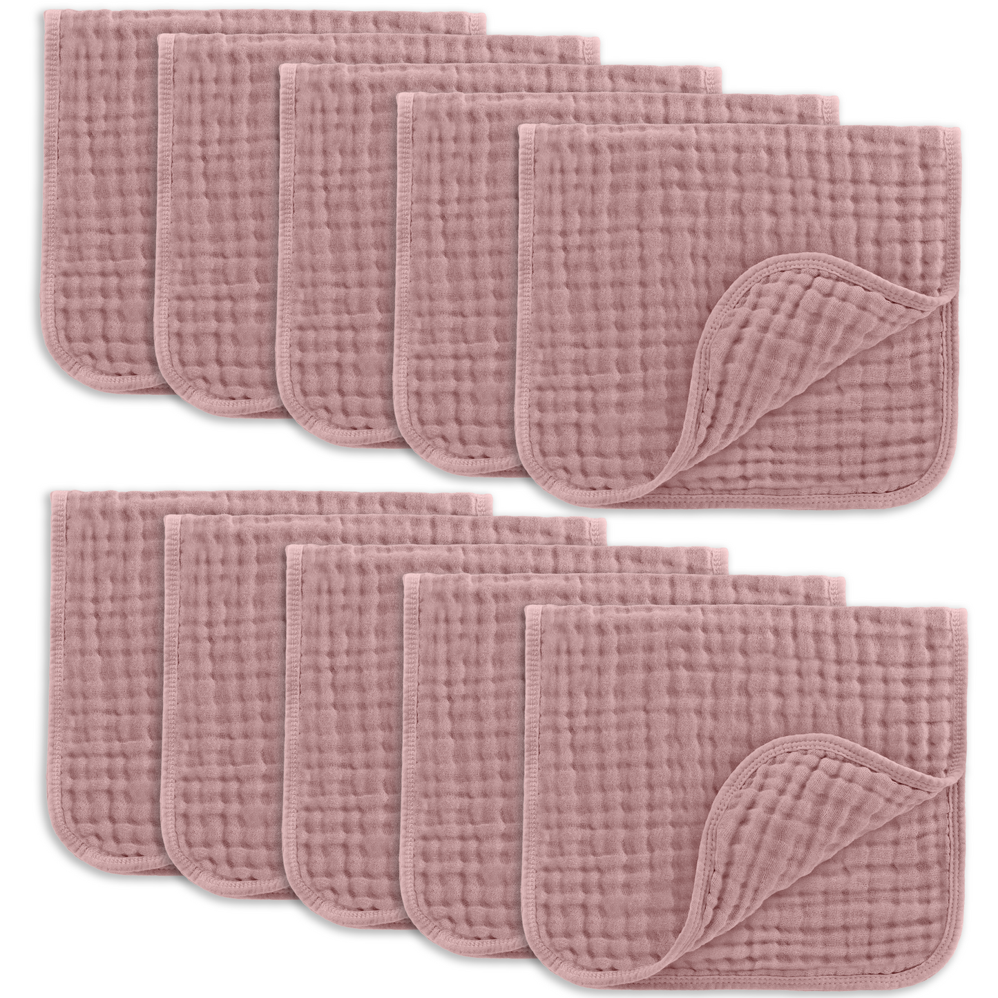 Muslin Burp Cloths - Mauve
