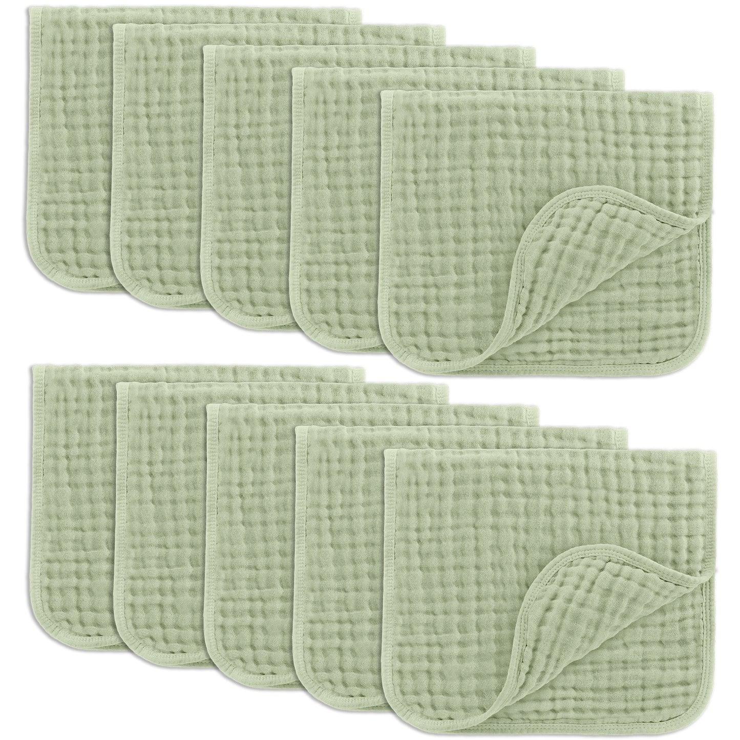 Muslin Burp Cloths - Sage