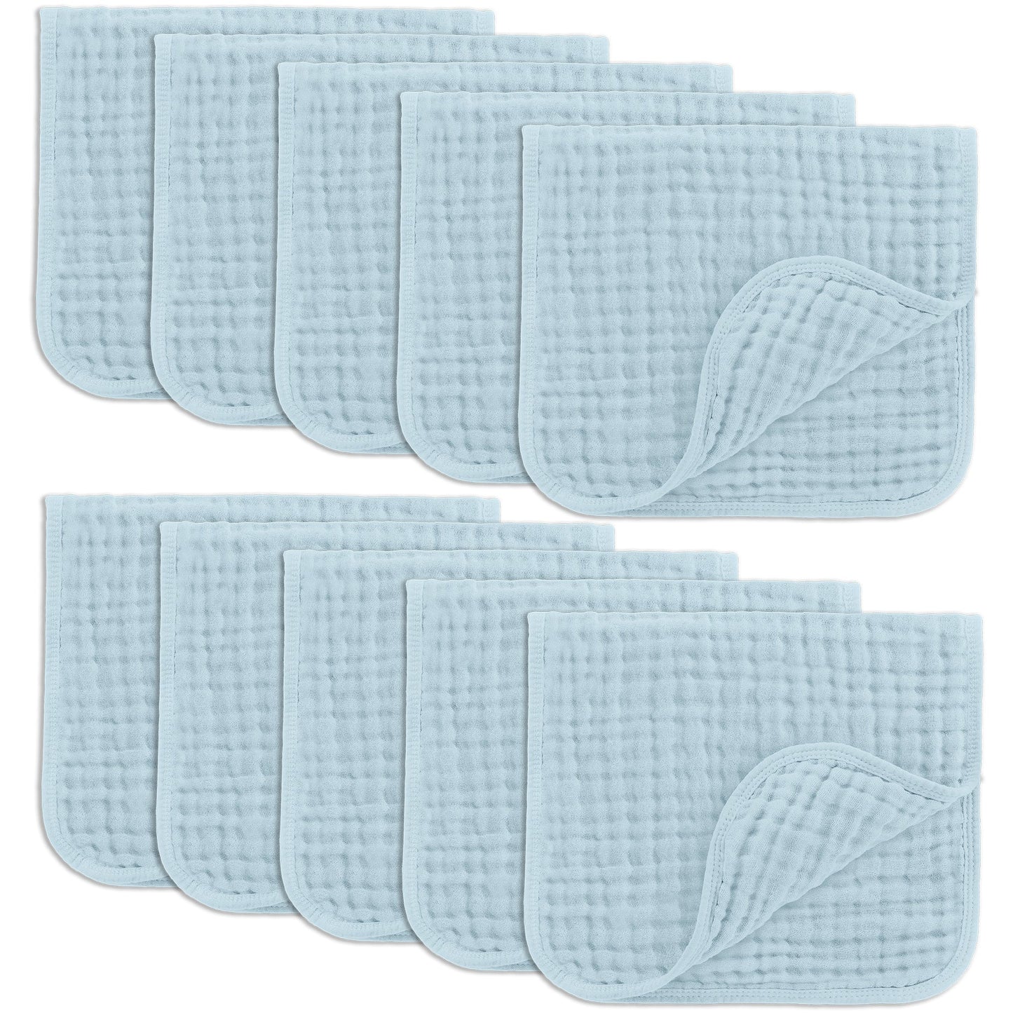 Muslin Burp Cloths - Sky Blue