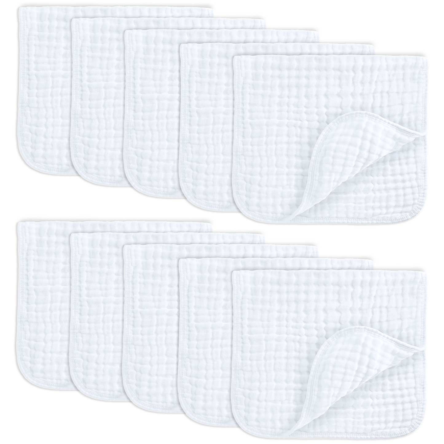 Muslin Burp Cloths - White