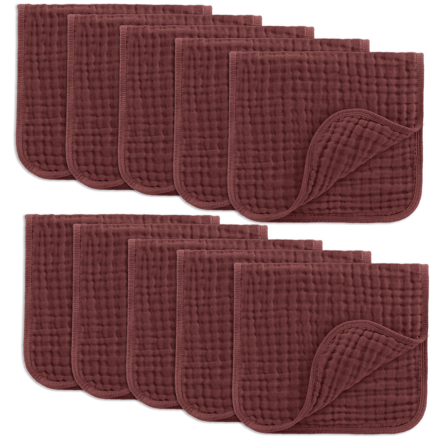 Muslin Burp Cloths  - Wine