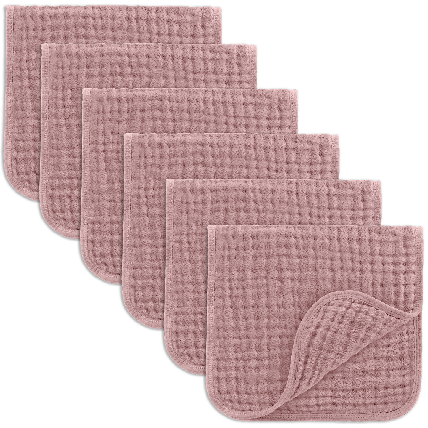 Muslin Burp Cloths - Mauve