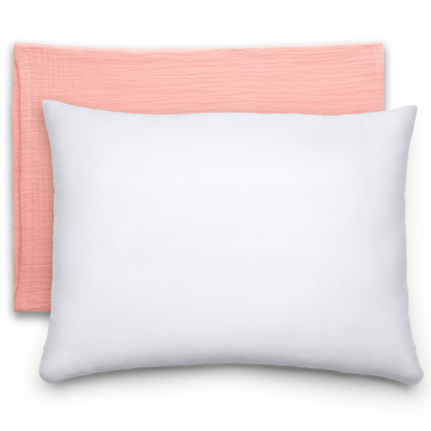 Toddler Pillows with Soft Muslin Pillow Case - Blush