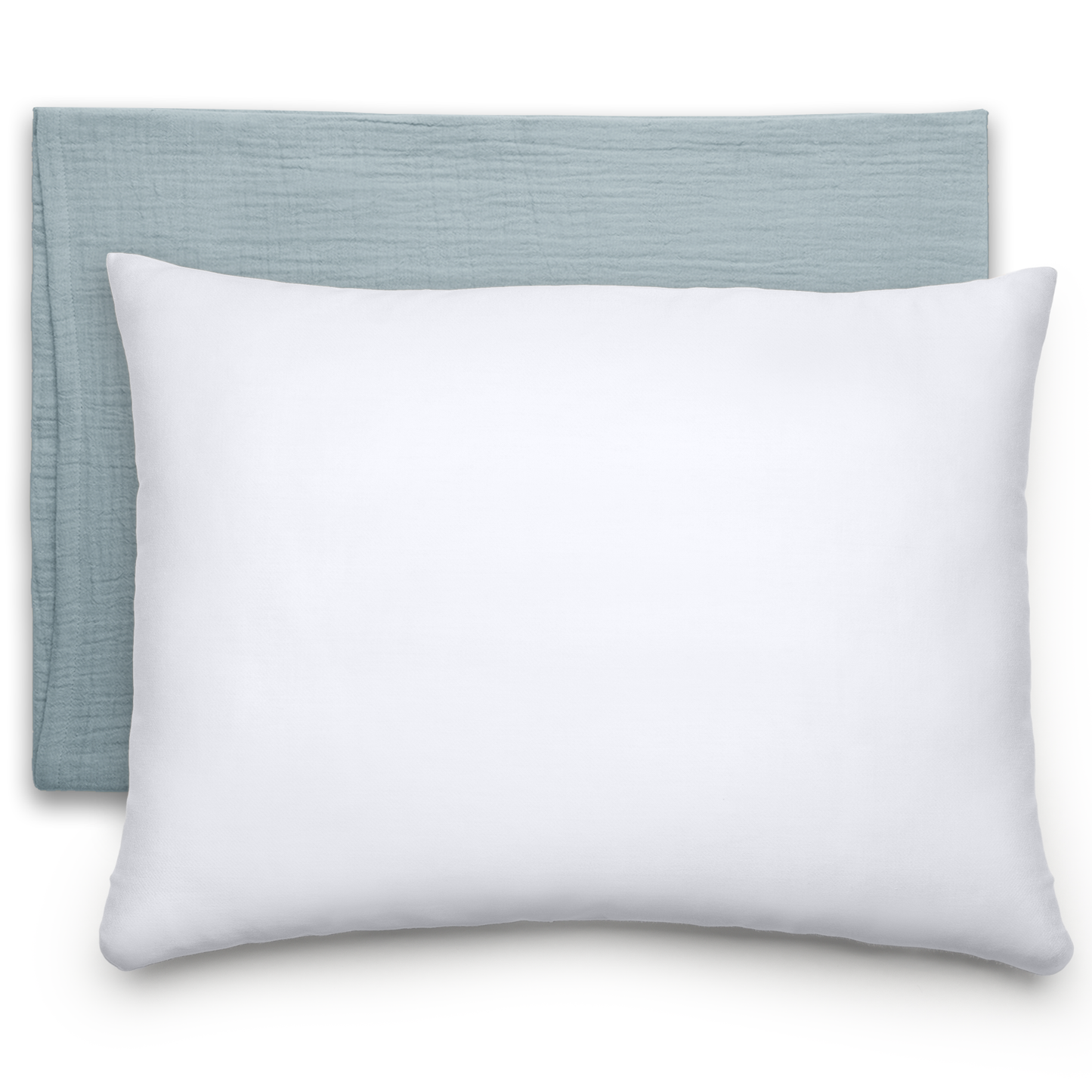 Toddler Pillows with Soft Muslin Pillow Case - Pacific Blue
