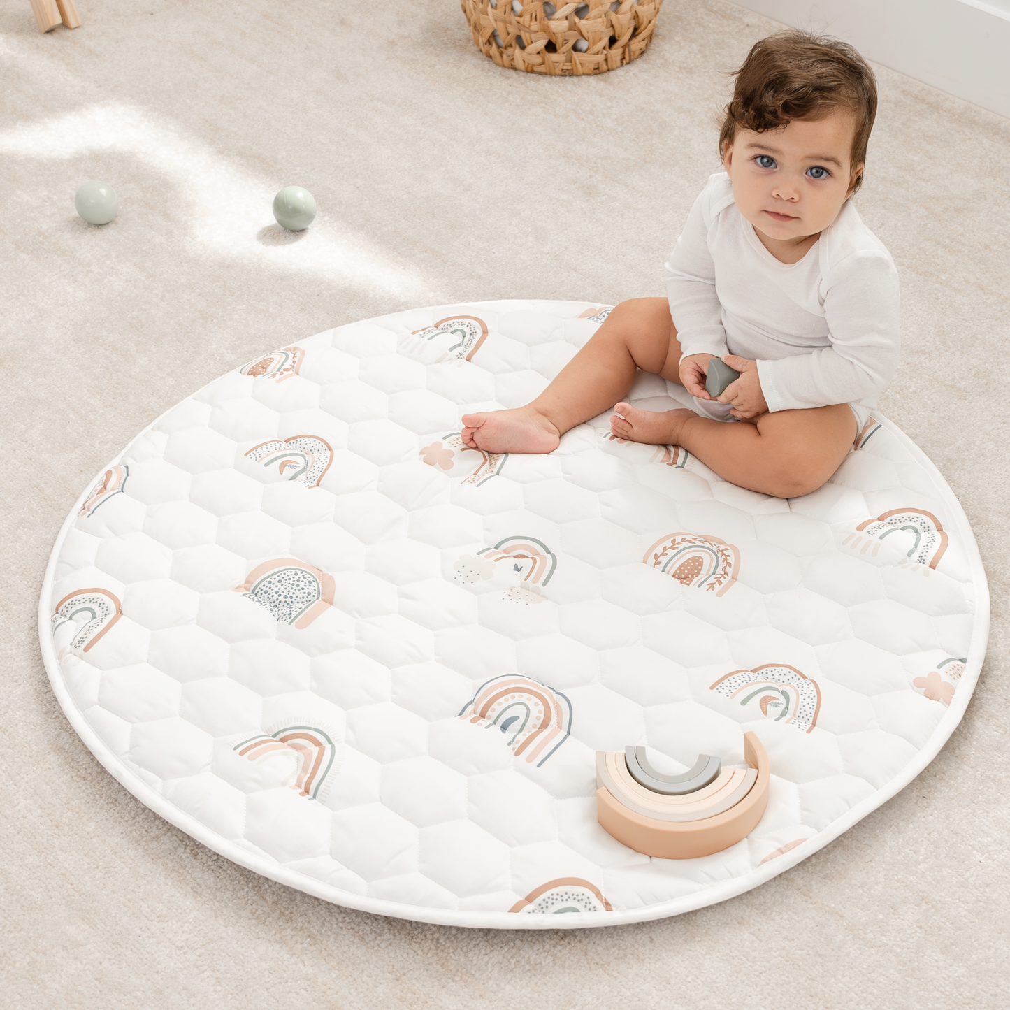 Play Mat with Non-Slip Bottom - Rainbow