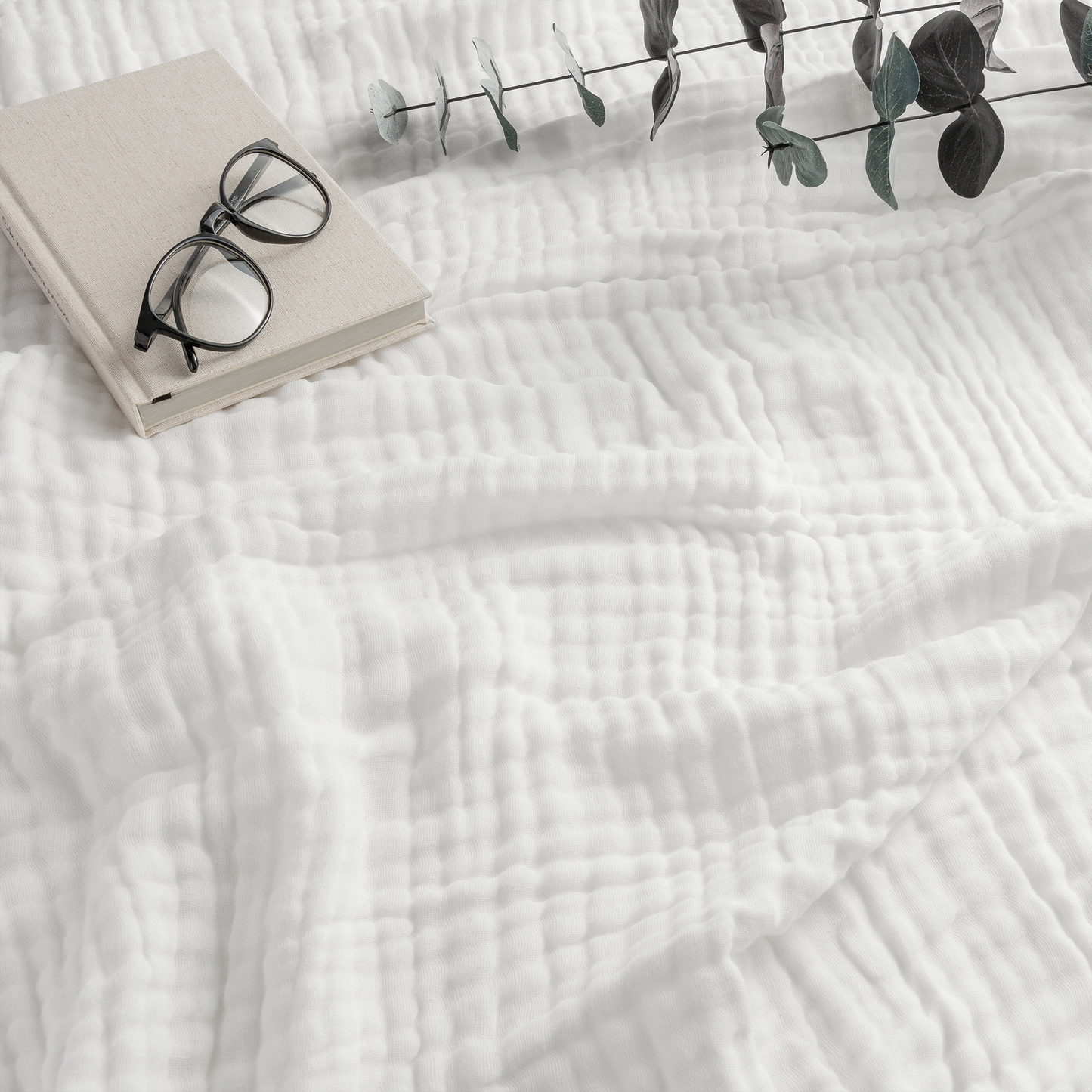 Adult Muslin Blanket in White