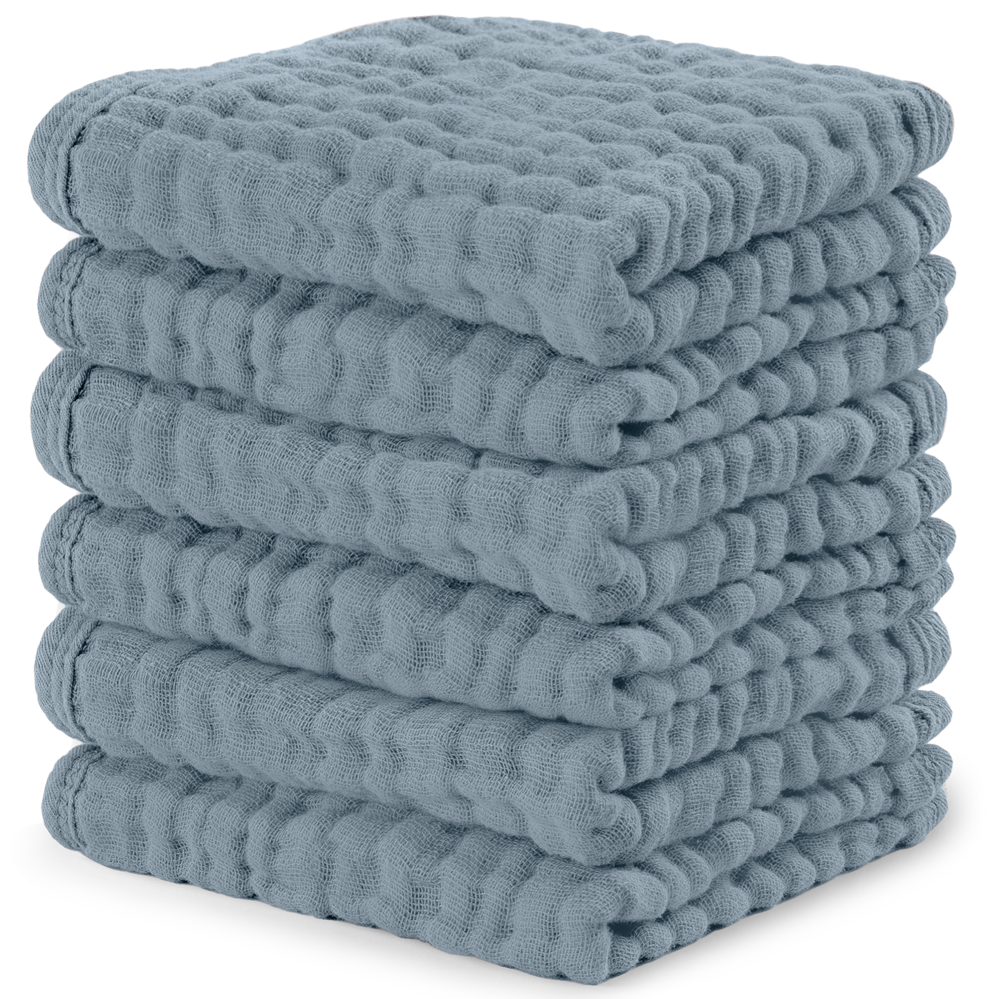 Muslin Washcloths - Pacific Blue