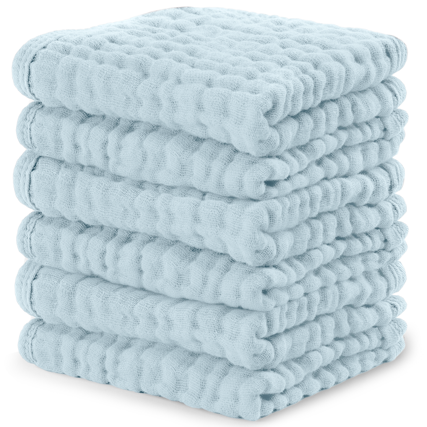 Muslin Washcloths - Sky Blue