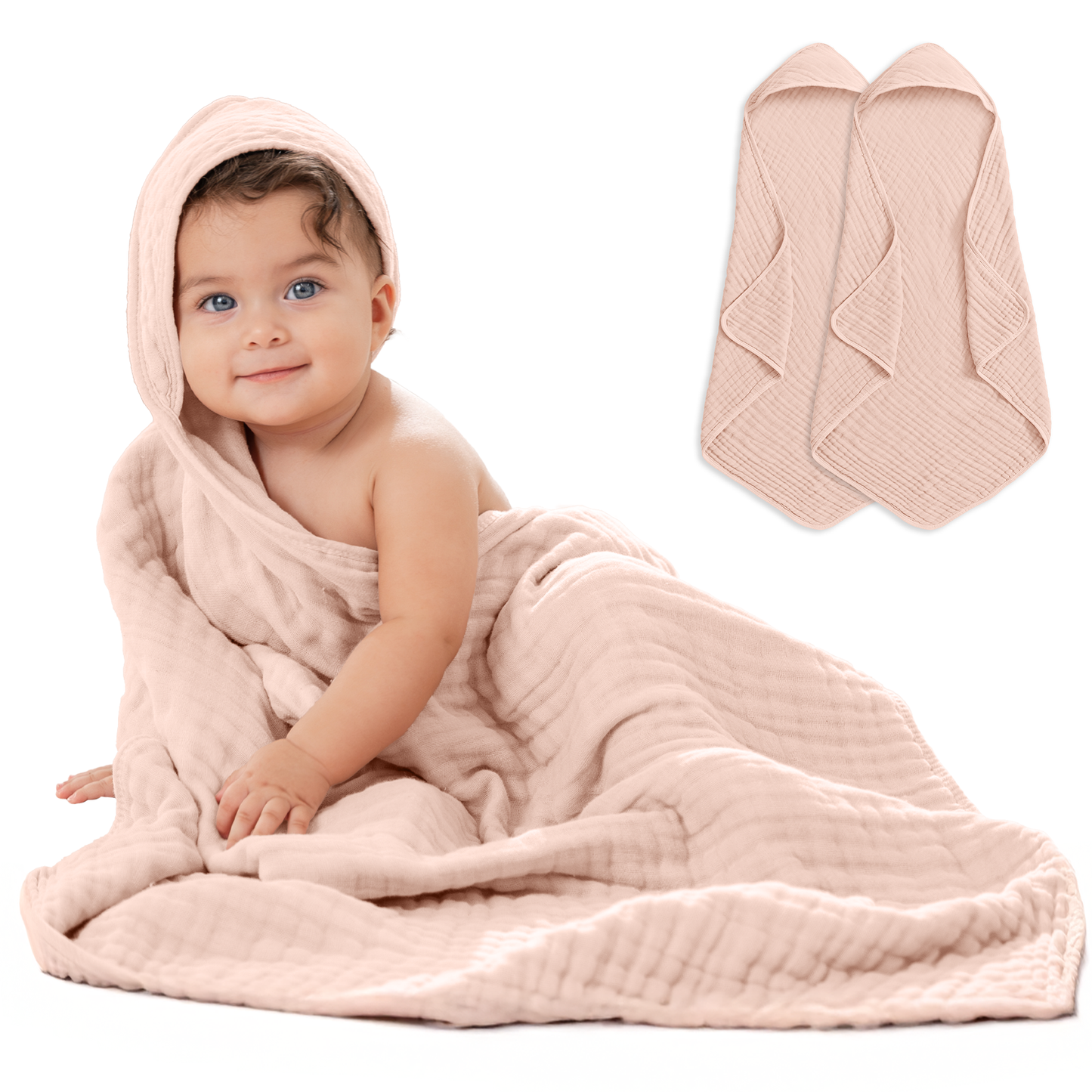 Baby Hooded Towels - Blush