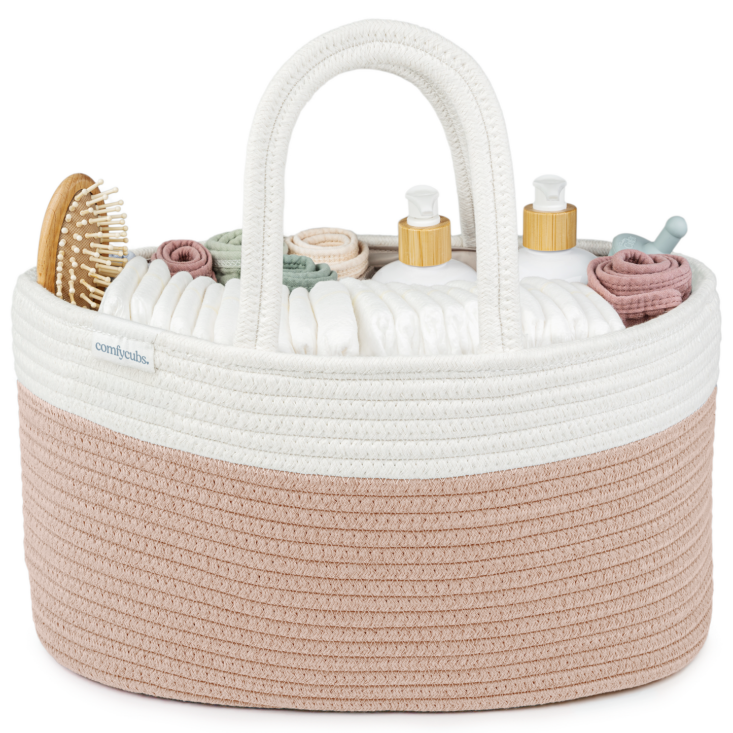Rope Diaper Caddy - Blush