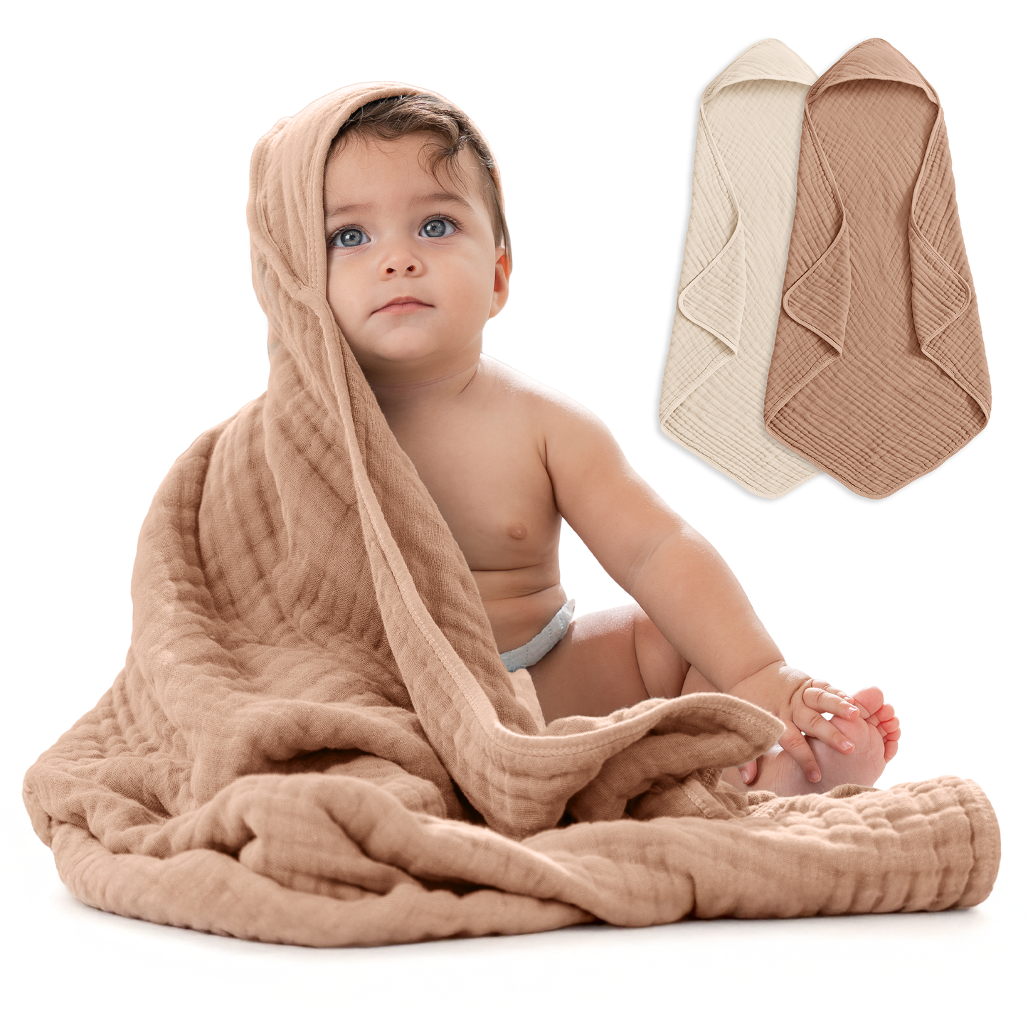 Baby Hooded Towels - Cedar & Sand