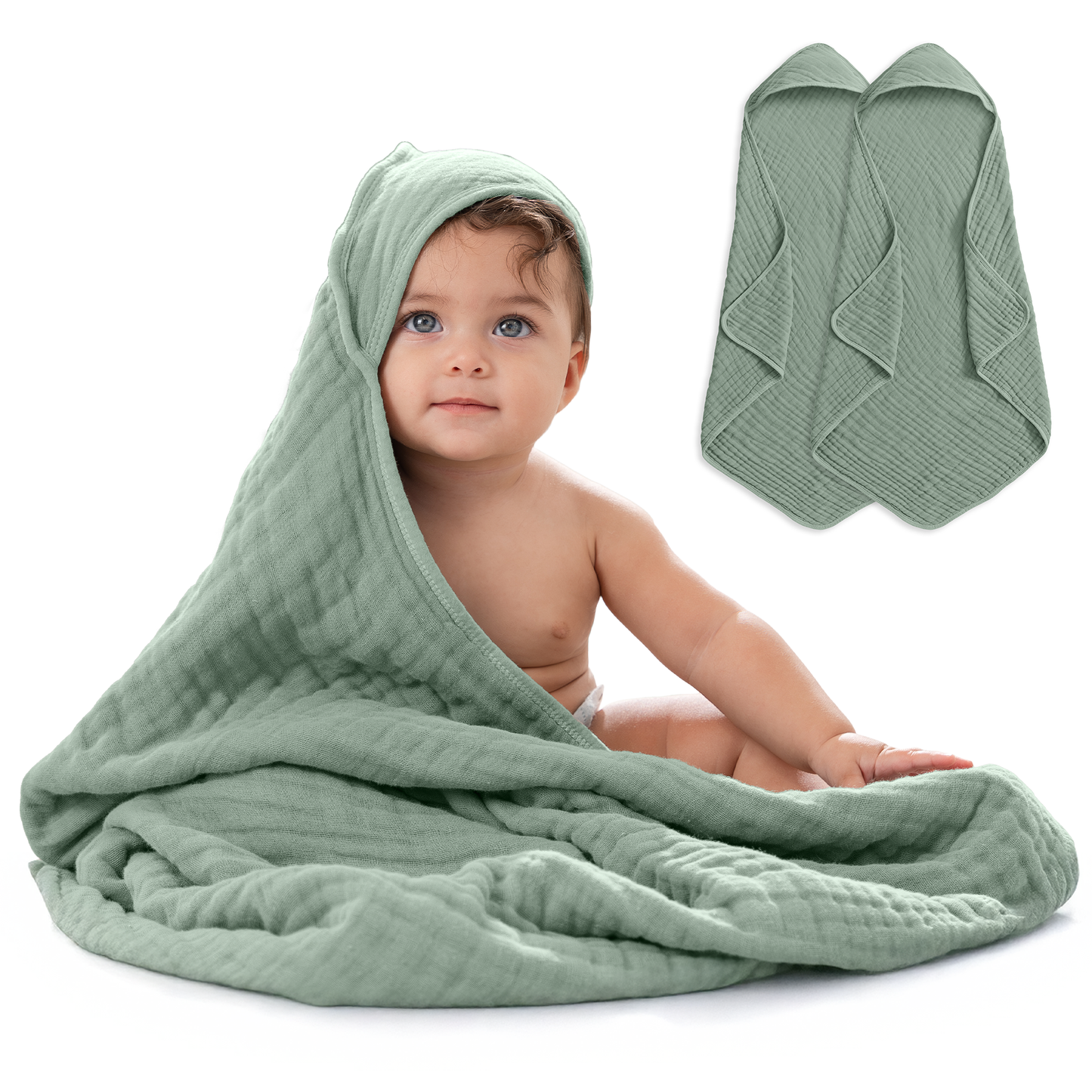 Baby Hooded Towels - Fern