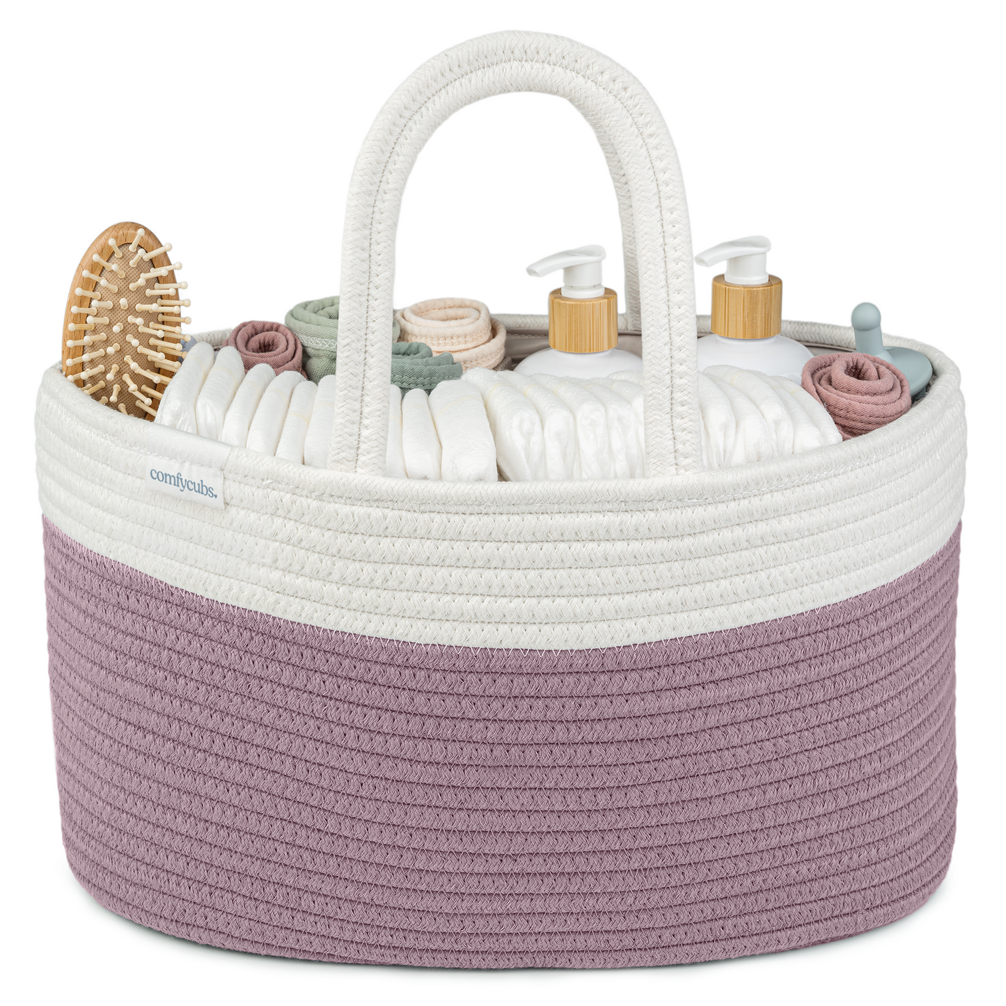 Rope Diaper Caddy - Mauve
