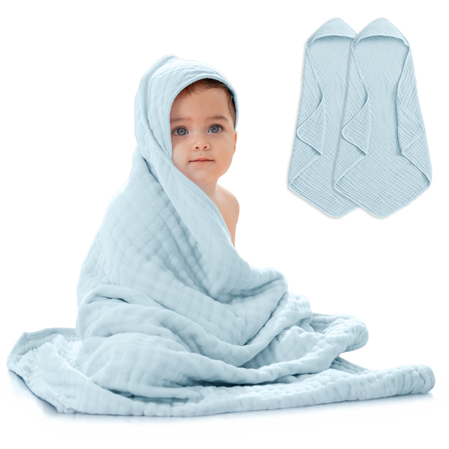Baby Hooded Towels - Sky Blue