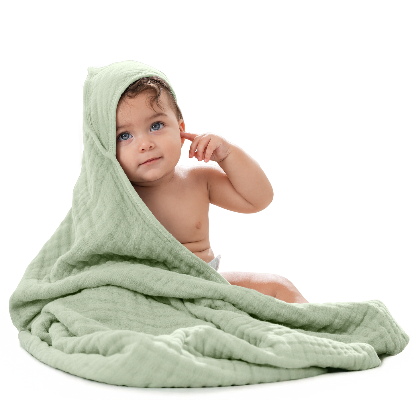 Baby Hooded Towels - Sage