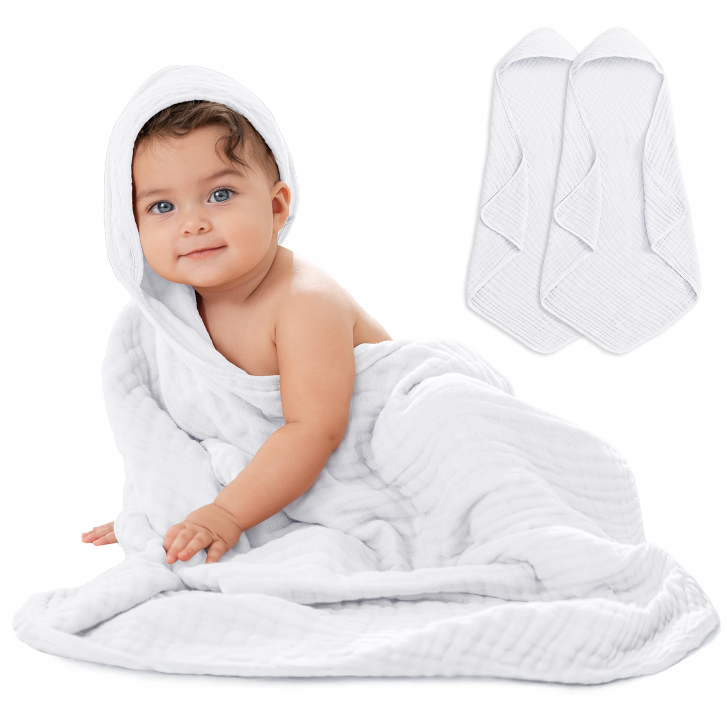 Baby Hooded Towels - White