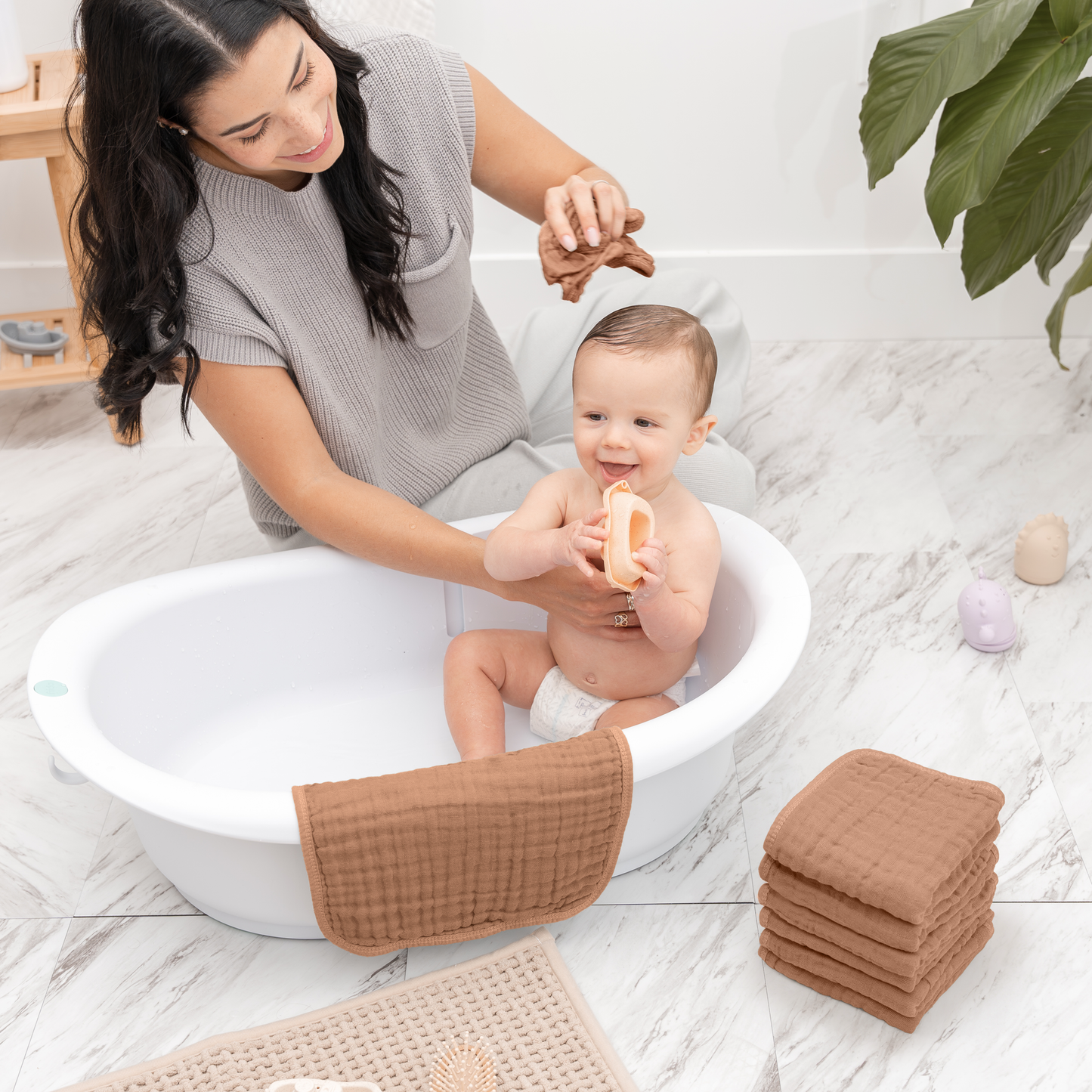 Muslin Washcloths - Caramel