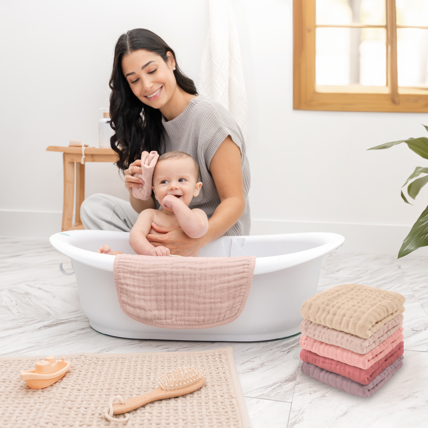 Muslin Washcloths - Multi-Girl