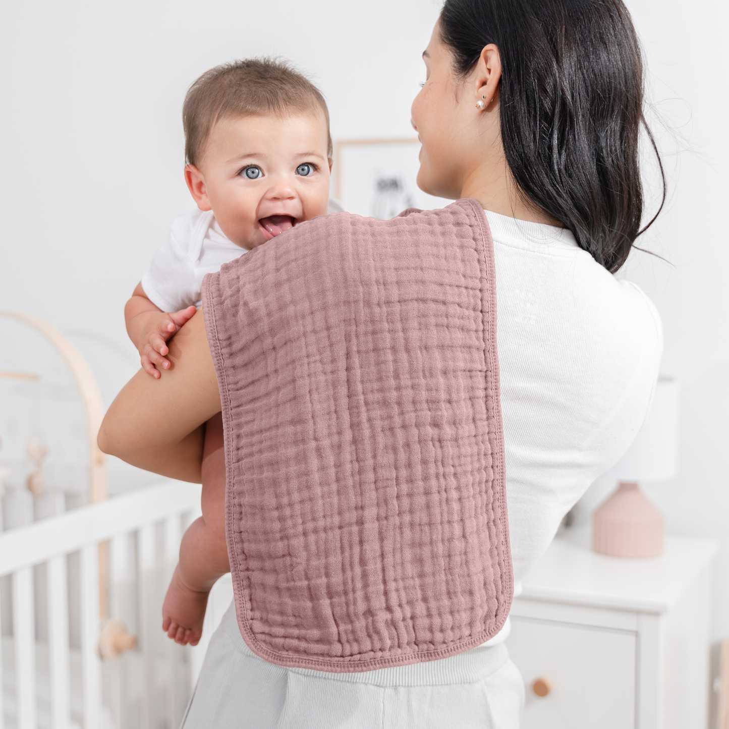 Muslin Burp Cloths - Mauve