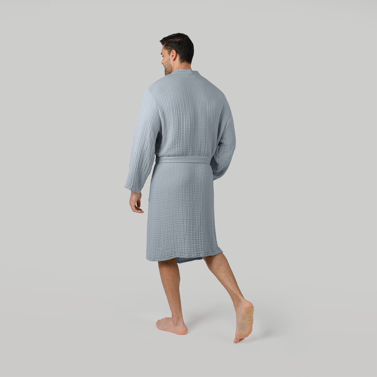 Muslin Bathrobe, Pacific Blue