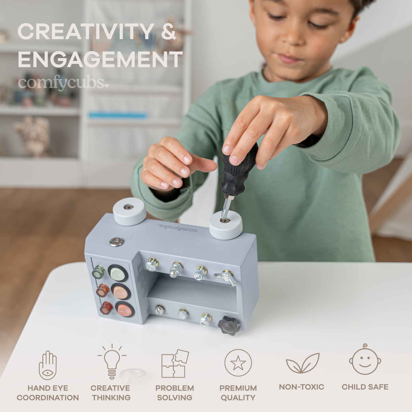 Busy Board Toy Truck Set for 3+ - Pacific Blue