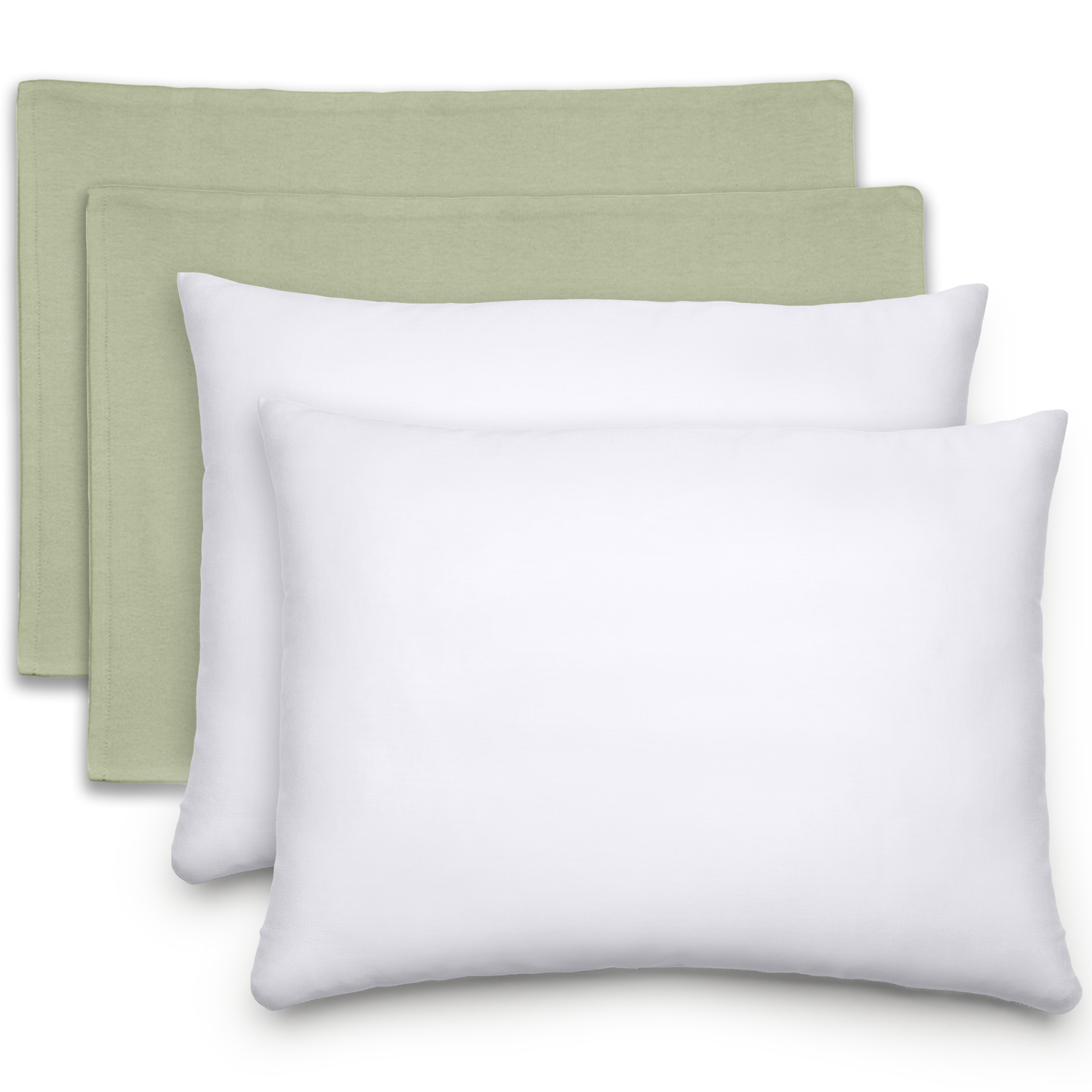 Toddler Pillows with Soft Cotton Pillow Case - Sage