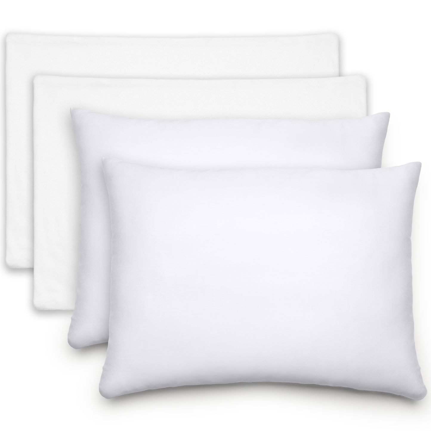 Toddler Pillows with Soft Cotton Pillow Case - White