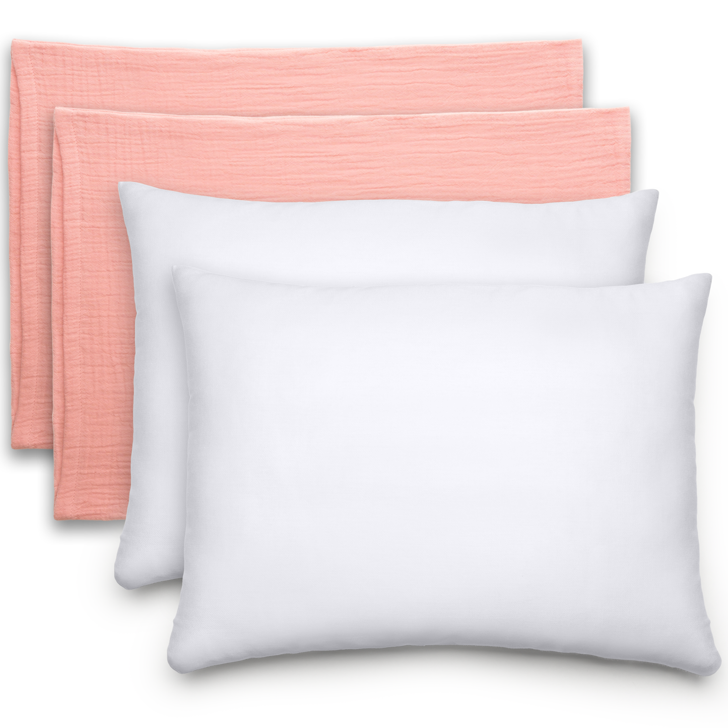 Toddler Pillows with Soft Muslin Pillow Case - Blush