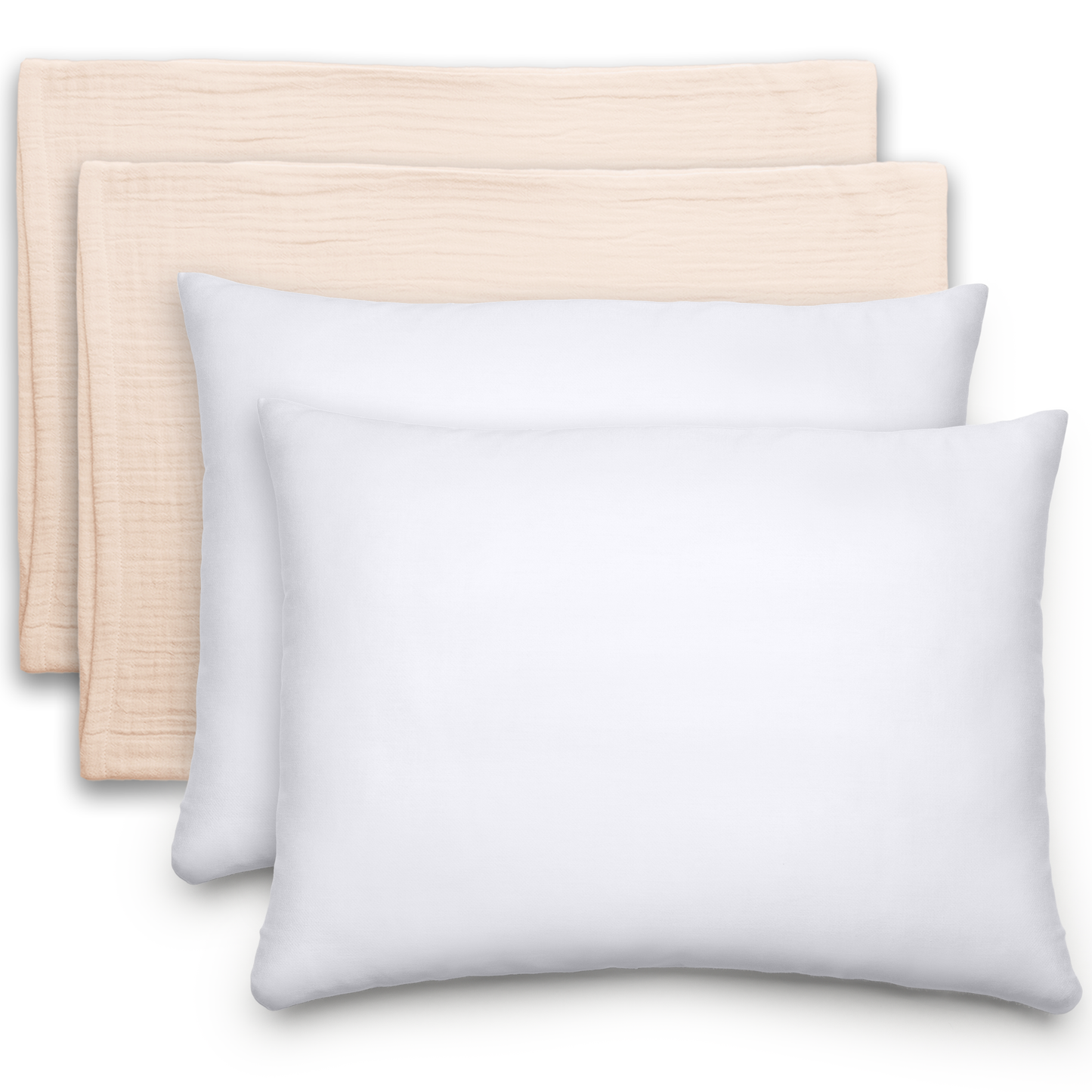 Toddler Pillows with Soft Muslin Pillow Case - Cream