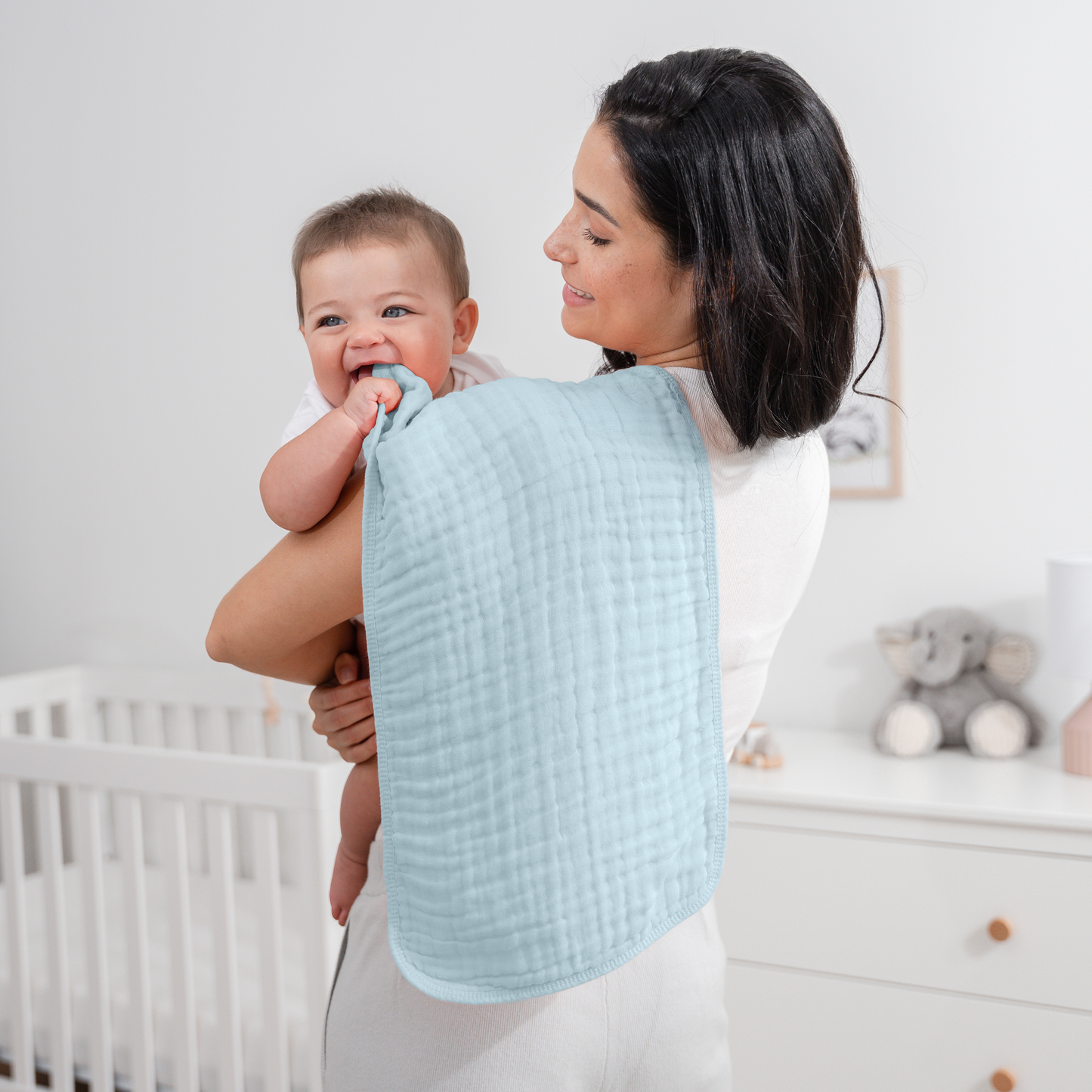 Muslin Burp Cloths - Sky Blue