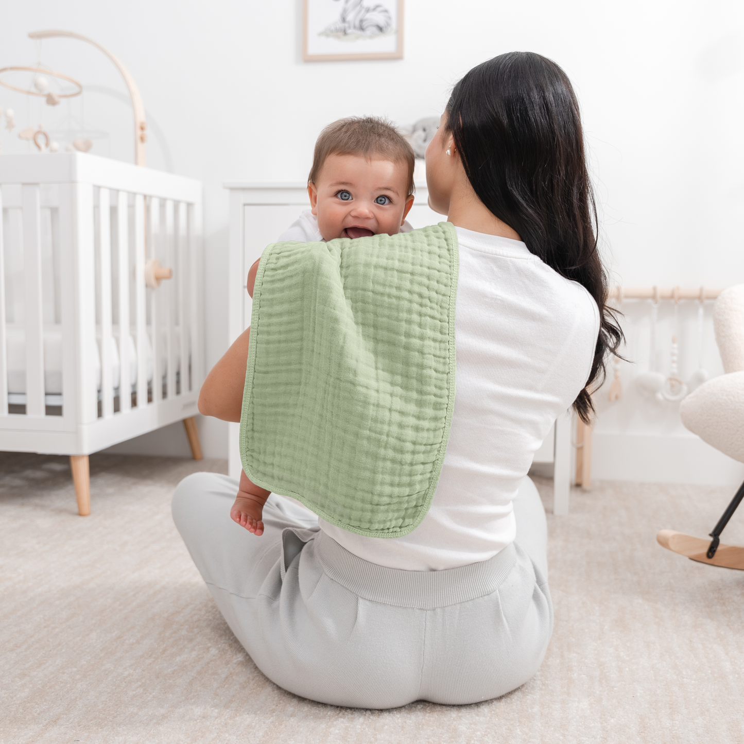 Muslin Burp Cloths - Sage