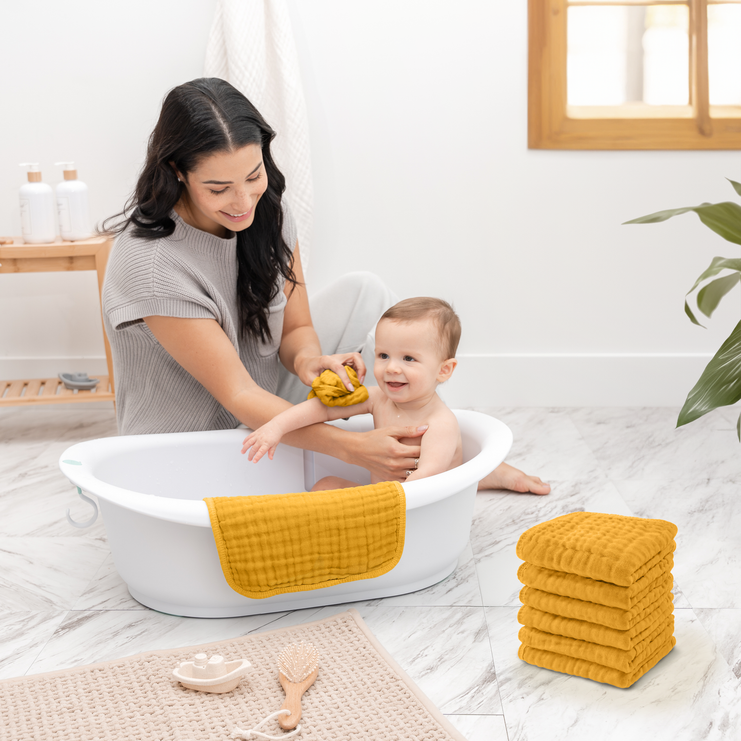 Muslin Washcloths - Turmeric