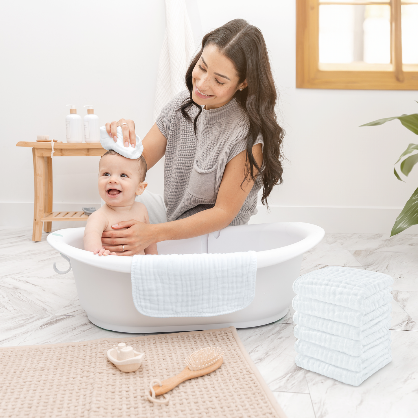 Muslin Washcloths - White