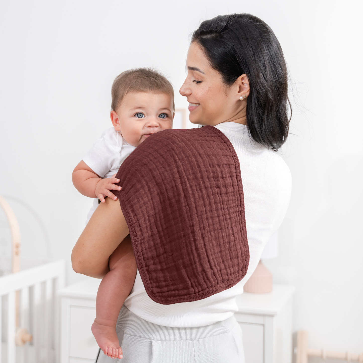 Muslin Burp Cloths  - Wine