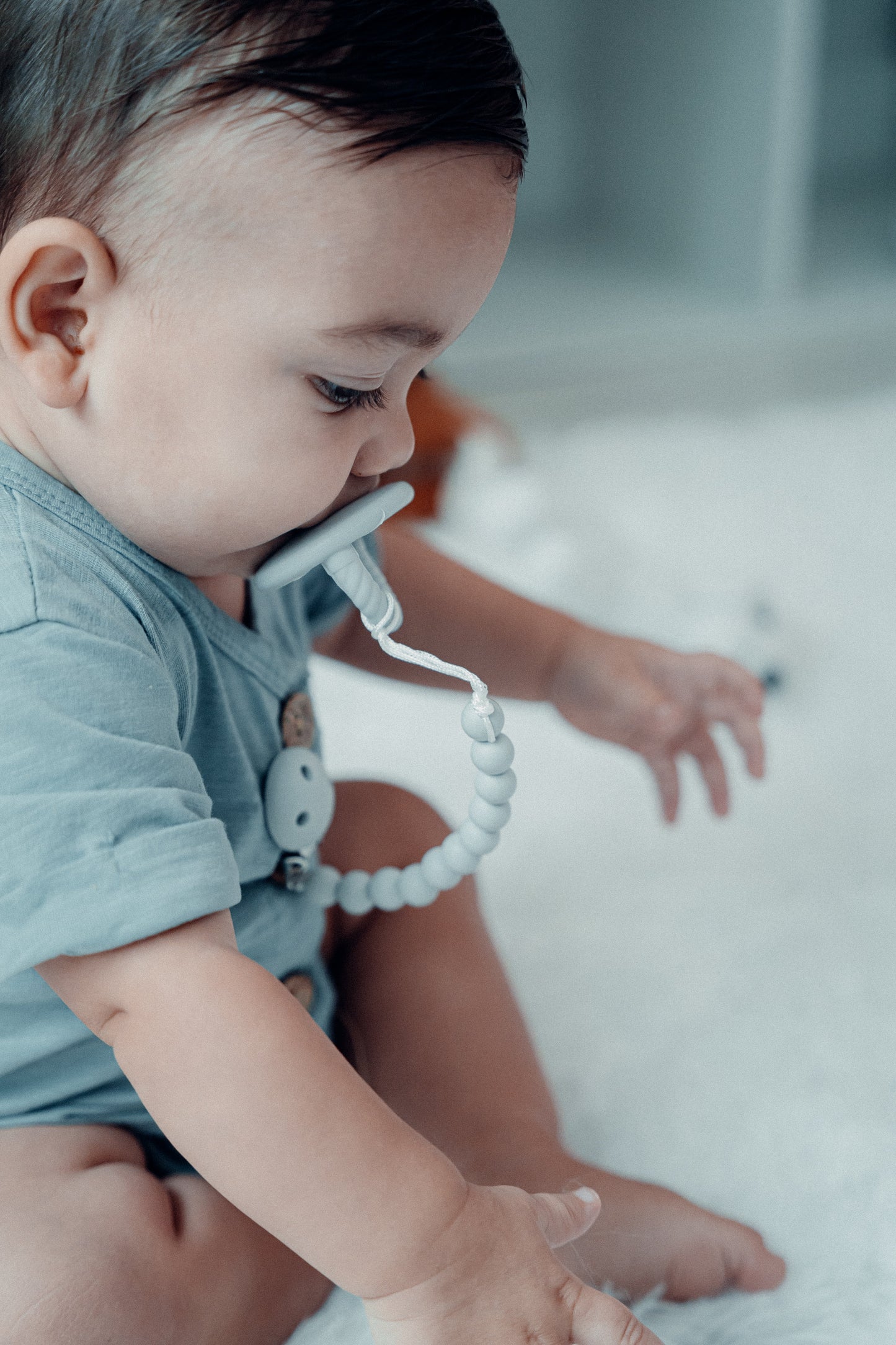 Pacifier Clips, 2 Pack - Grey