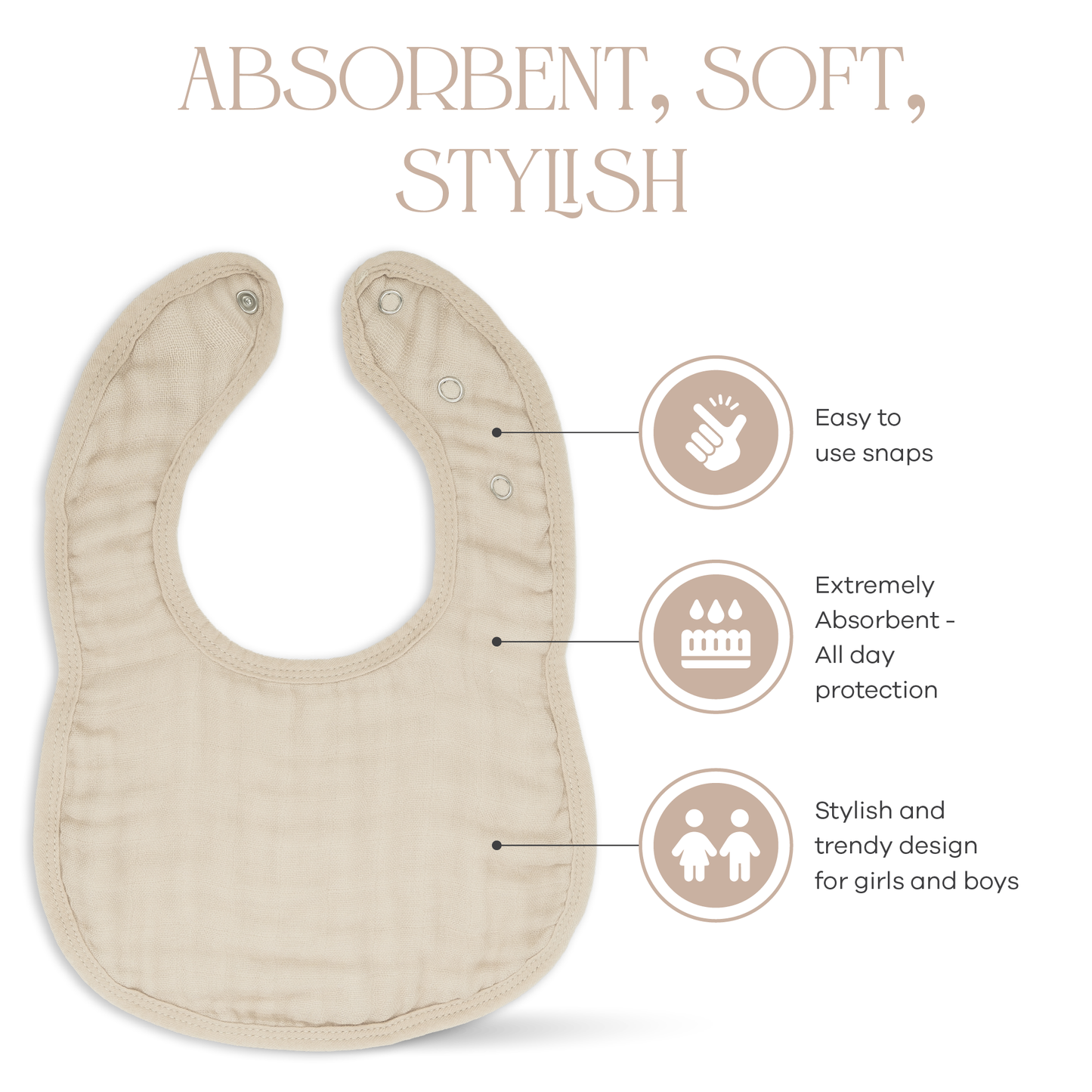 Muslin Bibs - Sand