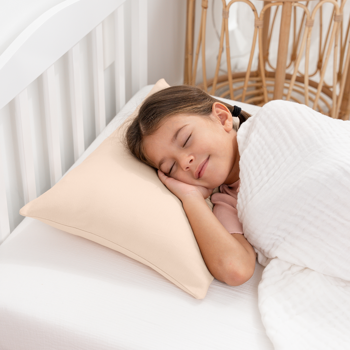 Toddler Pillows with Soft Cotton Pillow Case - Cream