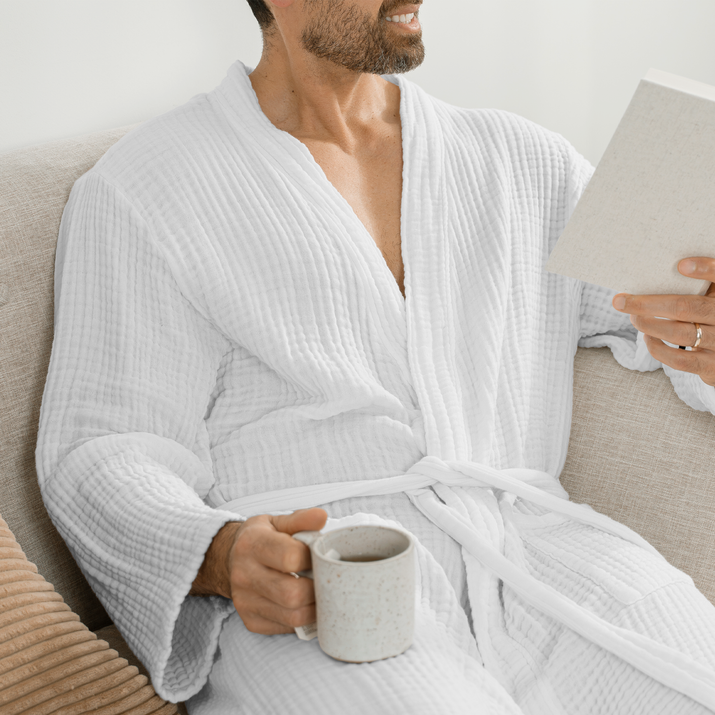 Muslin Bathrobe, White