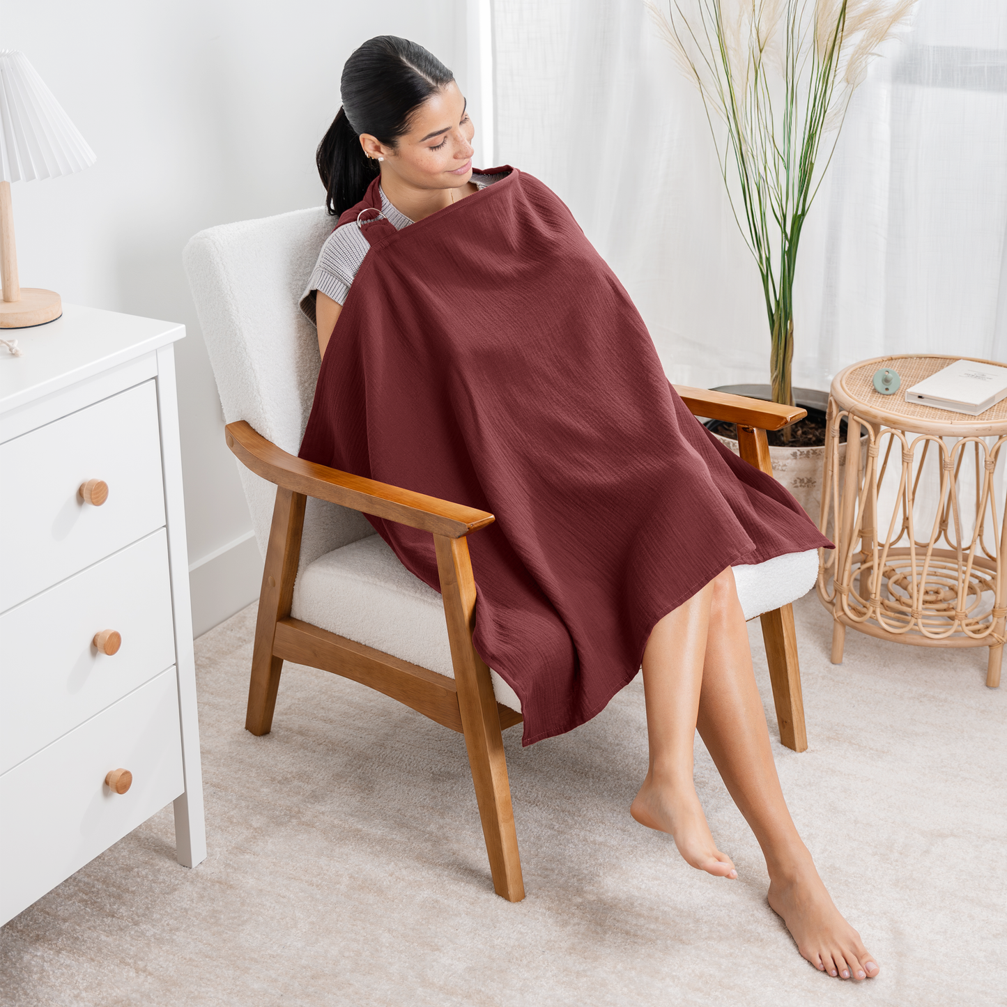 Muslin Nursing Cover - Wine