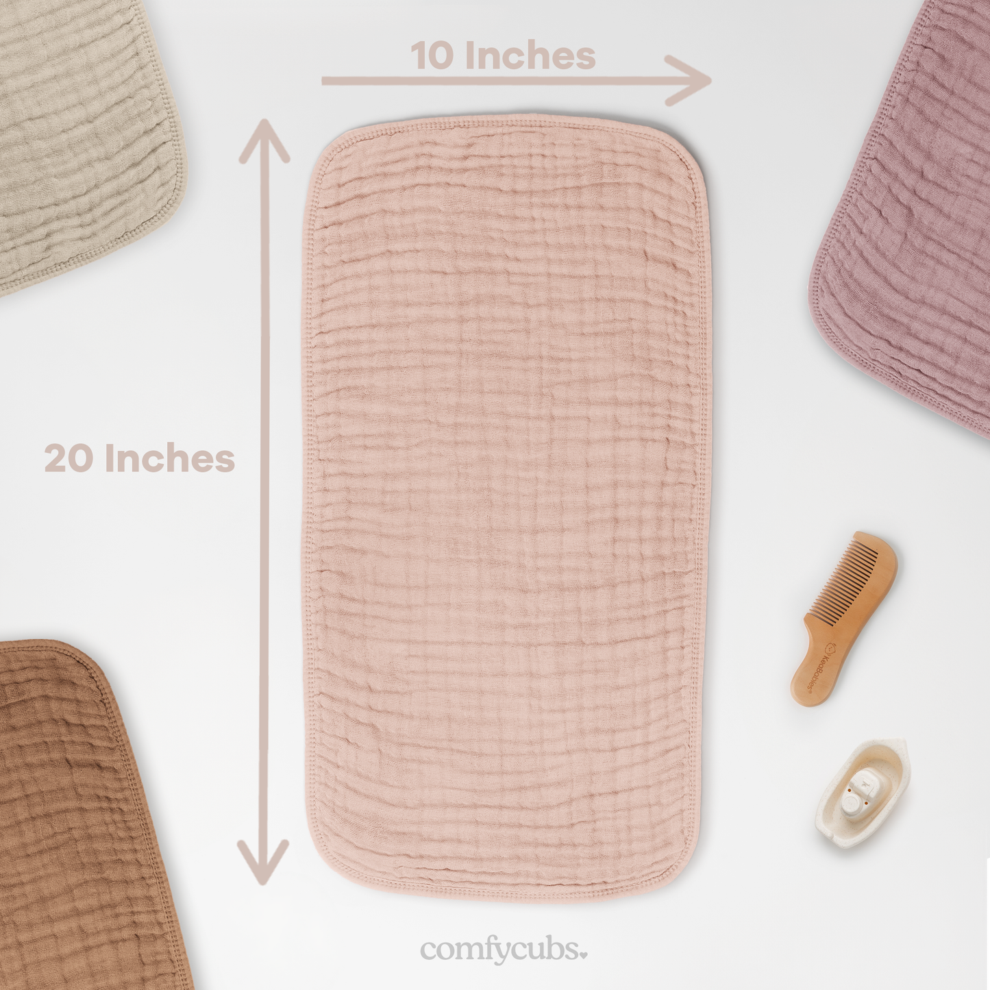 Muslin Burp Cloths - Blush