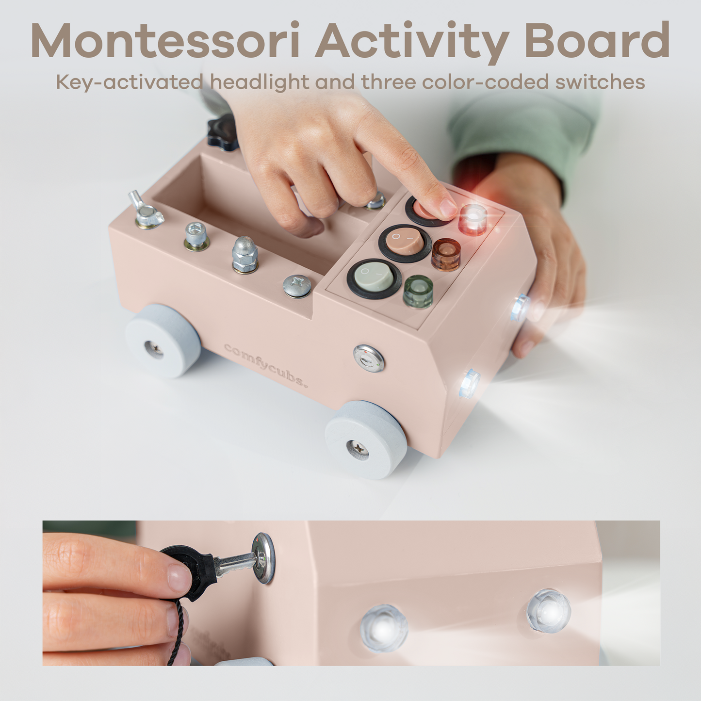 Busy Board Toy Truck Set for 3+ - Blush