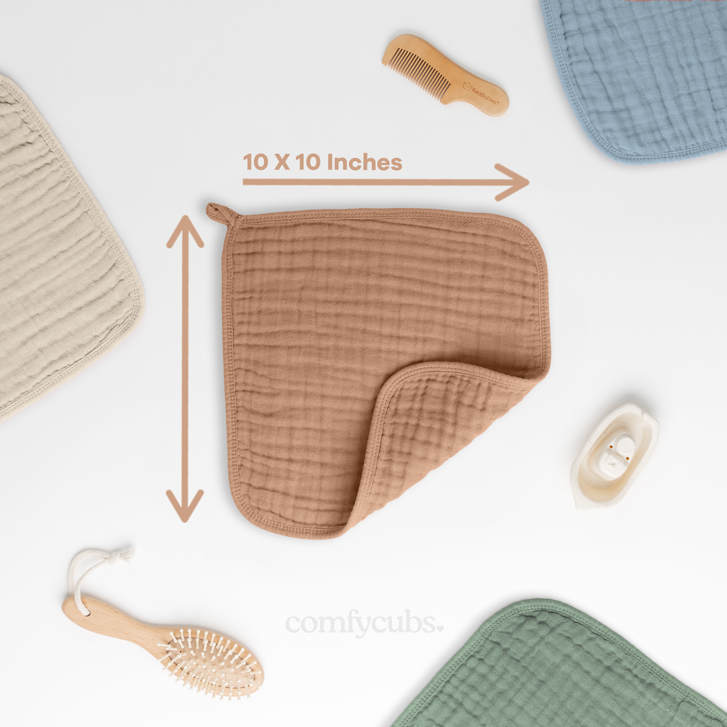 Muslin Washcloths - Caramel